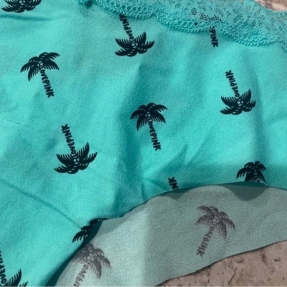 VS PINK No Show Palm Tree Cheekster Panty Large NWT - Picture 3 of 4